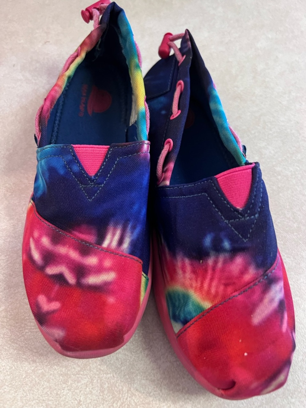 Kids Tie-Dye Slip-On Sneakers – Pink & Blue